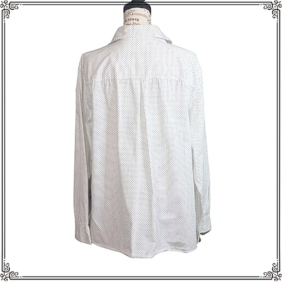 Per Se Micro Dot Button Down Cotton Top Size 2X - Picture 6 of 7